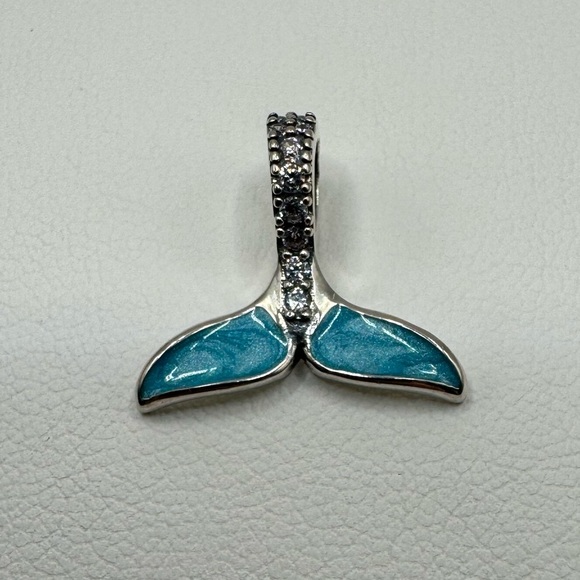 Genuine 925 Sterling Silver Whale / Mermaid Tail Charm - Picture 5 of 7